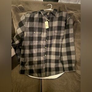 XL redhead gray and black buffalo bland lined flannel jacket.